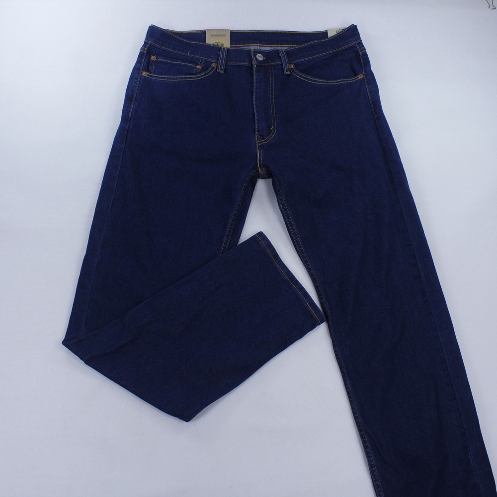 Levi's 505 Regular Fit Stretch Jeans Mens 34x32 Dark Wash Blue NWT